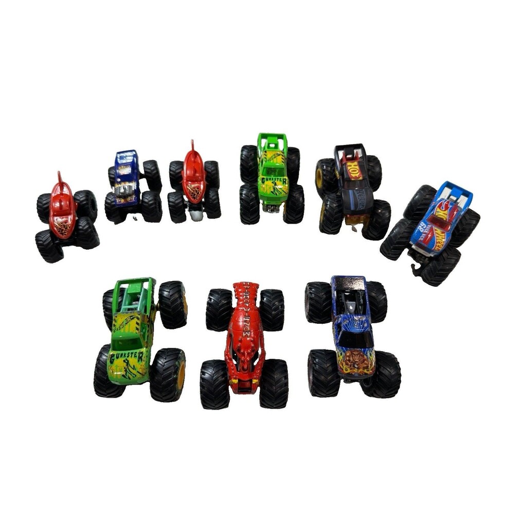 Hot Wheels Monster Jam 1:64 Diecast Monster Truck Lot of 9 Excellent Condition